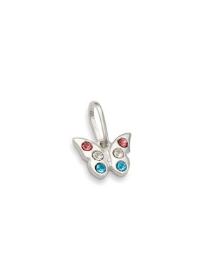 Pingente AG Borboleta 10x7.5mm p/ Pedras Coloridas - G6 - 10mm x 12mm - 0.49gr