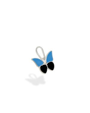 Pingente AG Borboleta 10 x 7.5mm p/ Resina (Azul e Preto) - G6 - 10mm x 12mm - 0.42gr