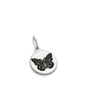 Pingente AG Medalha Borboleta Verso Grande Coisas Comecam Pequenas - G3 - 15mm x 25mm - 1.66gr