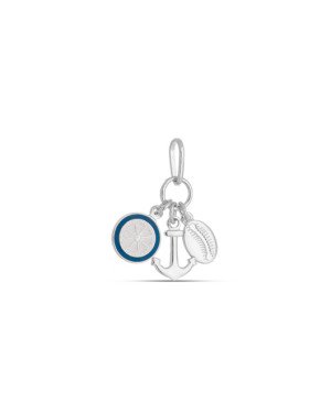 Pingente AG Cacho c/ Ancora/Buzio Macico/Bussola p/ Resina - G5 - 9mm x 21mm - 1.32gr