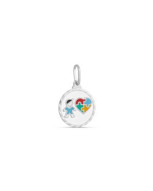 Pingente AG Medalha Menino Autismo p/ Resina - G3 - 15mm x 24mm - 1.53gr