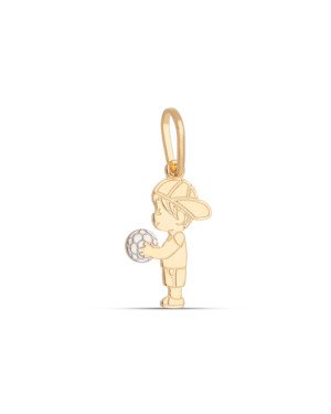 Pingente Menino 15mm Reto Liso c/ Bola (Rodio) - 00 - 11mm x 23mm - 0.49gr