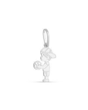 Pingente AG Menino 15mm Reto Liso c/ Bola  - G3 - 11mm x 23mm - 0.65gr