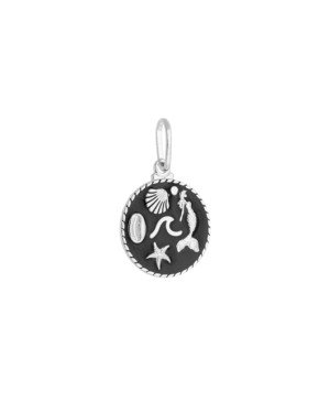 Pingente AG Medalha Borda Tor.c/ Sereia/Onda e Diversos Mar - G3 - 15mm x 25mm - 1.63gr