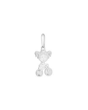 Pingente AG Menina c/ Bicicleta  - G1 - 13mm x 29mm - 1.42gr