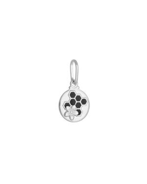 Pingente AG Medalha 11mm c/ Favo de Mel  - G3 - 11mm x 20mm - 0.92gr