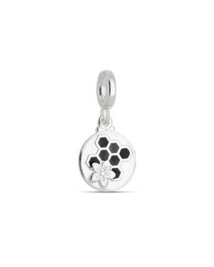 Pingente AG Berloque Medalha 11mm c/ Favo de Mel  - G5 - 11mm x 21mm - 1.34gr
