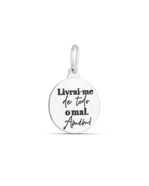 Pingente AG Medalha Livrai-me de Todo Mal, Amem! - G3 - 15mm x 23mm - 1.53gr