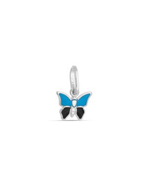 Pingente AG Borboletinha Estampada p/ Resina (Azul e Preto) - G6 - 9mm x 13mm - 0.41gr