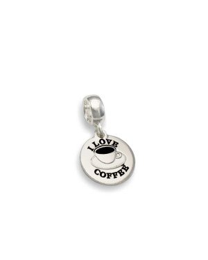 Pingente AG Berloque Medalha 11mm I Love Coffee Macico - G5 - 12mm x 21mm - 1.69gr