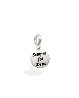 Pingente AG Berloque Medalha 11mm "Sempre Foi Deus" - G5 - 12mm x 21mm - 1.46gr