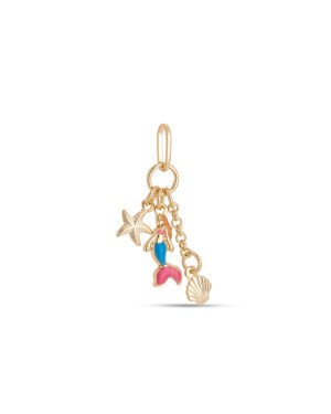Pingente Cacho c/ Estrela/ Concha/ Sereia c/ Resina - 00 - 10mm x 29mm - 0.90gr