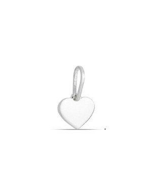 Pingente AG Coracao Liso 7mm  - G5 - 8mm x 18mm - 0.45gr