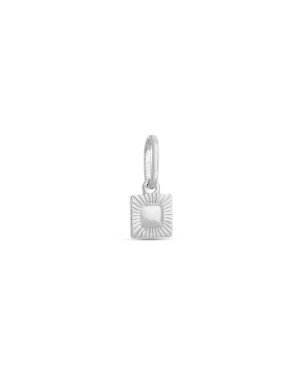 Pingente AG Quadrado 5mm Botao Diamantado  - G5 - 5mm x 13mm - 0.32gr
