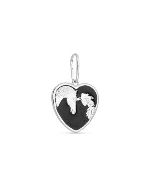 Pingente AG Coracao 17mm c/ Cavalo e Peoa  - G3 - 18mm x 26mm - 2.10gr