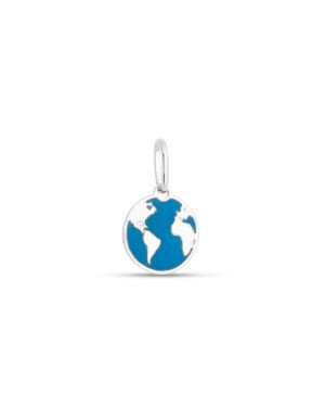Pingente AG 11mm Mapa Mundi  - G3 - 12mm x 18mm - 1.14gr