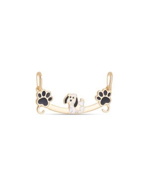 Pingente Canga c/ 2 Patas Lisa 1 Cachorro  - 00 - 29mm x 16mm - 1.02gr