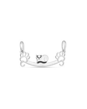 Pingente AG Canga 29mm c/ 2 Patas Vazadas 1 Gato  - G5 - 29mm x 16mm - 0.91gr