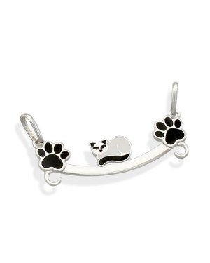 Pingente AG Canga 29mm c/ 2 Patas Lisa 1 Gato - G5 - 29mm x 16mm - 1.08gr