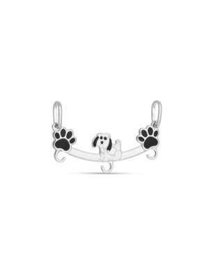 Pingente AG Canga c/ 2 Patas Lisa 1 Cachorro 3 Argolas - G5 - 29mm x 16mm - 1.11gr