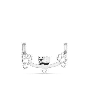 Pingente AG Canga c/ 2 Patas Vazadas 1 Gato 3 Argolas  - G5 - 29mm x 16mm - 0.92gr