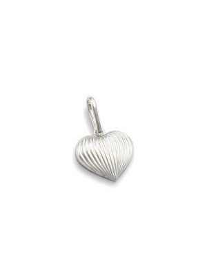 Pingente AG Coracao 10mm Ondas - G3 - 11mm x 18mm - 0.75gr