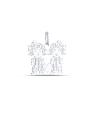 Pingente AG 2 Meninas 20mm - G1 - 25mm x 27mm - 2.35gr