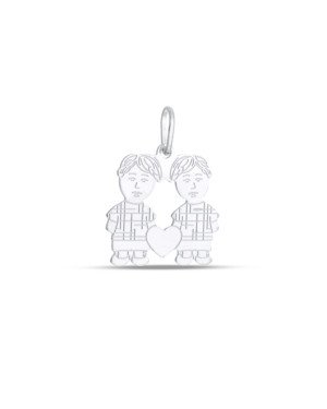 Pingente AG 2 Meninos 20mm - G1 - 25mm x 27mm - 1.87gr