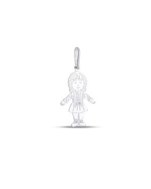 Pingente AG Menina 25mm - G1 - 18mm x 37mm - 1.60gr