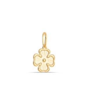 Pingente Trevo 12mm Borda Lisa c/ Bolinha Meio - 00 - 12mm x 21mm - 0.80gr
