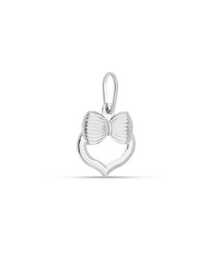 Pingente AG Coracao 13mm Vazado c/ Laco Ondas - G3 - 13mm x 21mm - 0.74gr