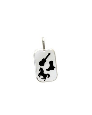 Pingente AG Placa 20mm Sertanejo - G3 - 13mm x 26mm - 1.76gr