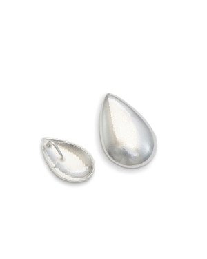 Pingente AG Passante Gota Abaulada 15mm  - G5 - 11mm x 16mm - 0.90gr