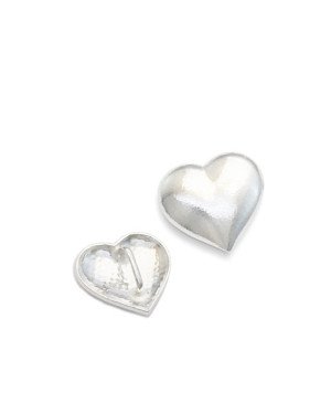 Pingente AG Passante Coracao Liso Abaulado 10mm  - G5 - 11mm x 10mm - 0.68gr