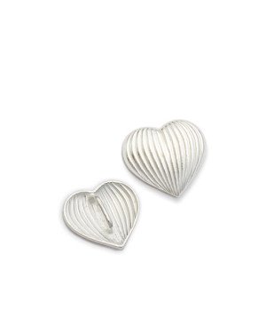 Pingente AG Passante Coracao Ondas 10mm - G5 - 11mm x 10mm - 0.70gr
