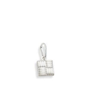 Pingente AG Quadrado 5.5mm Trancado - G6 - 5mm x 13mm - 0.28gr