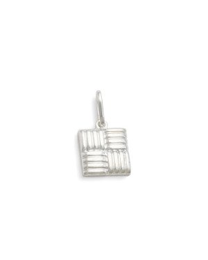 Pingente AG Quadrado 9mm Trancado - G3 - 9mm x 17mm - 0.67gr