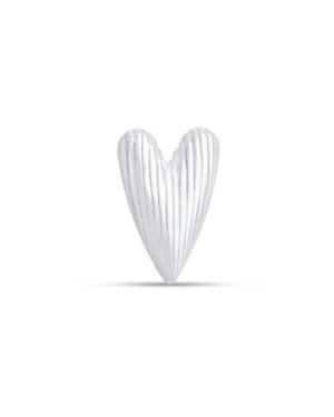 Pingente AG Passante Coracao Comprido 12mm Onda    - G5 - 8mm x 12mm - 0.47gr