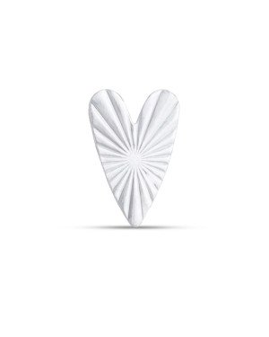 Pingente AG Passante Coracao Comprido 12mm Diamantado - G5 - 8mm x 12mm - 0.47gr