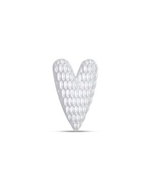 Pingente AG Passante Coracao Comprido 12mm Textura - G5 - 8mm x 12mm - 0.46gr