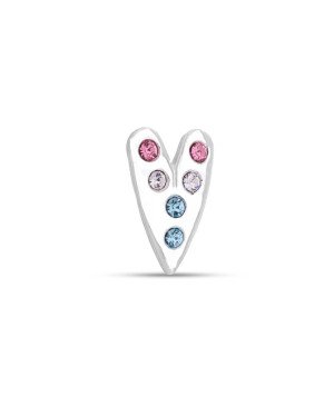 Pingente AG Passante Coracao Comprido 12mm p/ Pedra  - G5 - 8mm x 12mm - 0.47gr