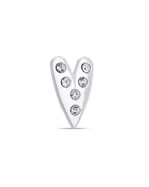 Pingente AG Passante Coracao Comprido 12mm p/ Pedra  - G5 - 8mm x 12mm - 0.47gr