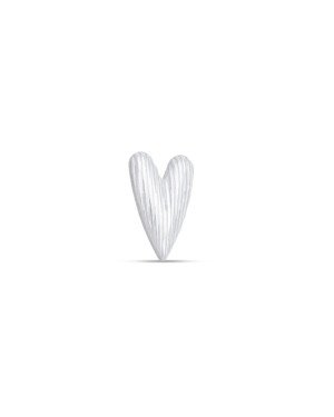 Pingente AG Passante Coracao Comprido 8mm Onda  - G5 - 6mm x 8mm - 0.21gr