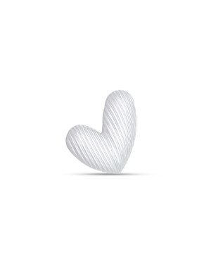 Pingente AG Passante Coracao Irregular 8mm Onda - G5 - 9mm x 8mm - 0.28gr