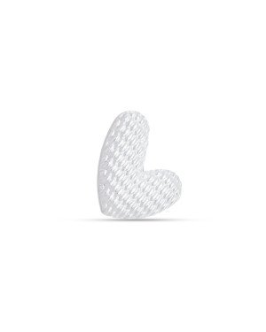 Pingente AG Passante Coracao Irregular 8mm Textura  - G5 - 9mm x 8mm - 0.28gr