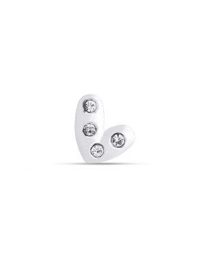 Pingente AG Passante Coracao Irregular 8mm p/ Pedra  - G5 - 9mm x 8mm - 0.29gr