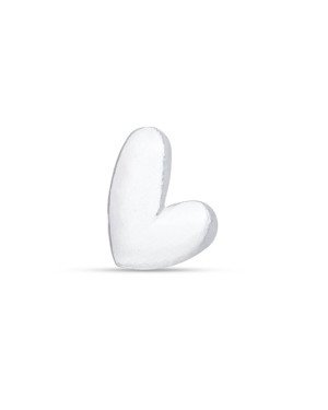 Pingente AG Passante Coracao Irregular 10mm Macico - G5 - 10mm x 11mm - 0.45gr
