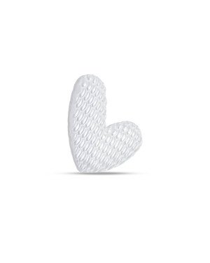 Pingente AG Passante Coracao Irregular 10mm Textura  - G5 - 10mm x 11mm - 0.46gr