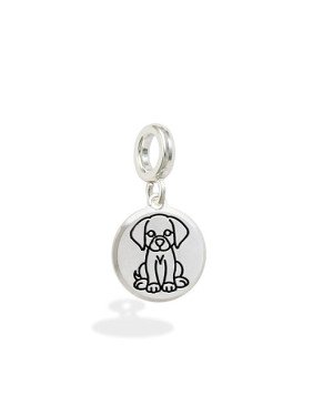 Pingente AG Berloque Redondo 12mm Cachorro - G5 - 12mm x 23mm - 1.46gr