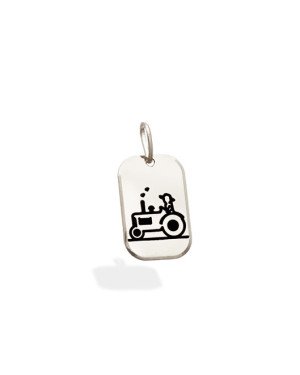 Pingente AG Placa 20mm Trator c/ Resina  - G3 - 13mm x 26mm - 2.06gr
